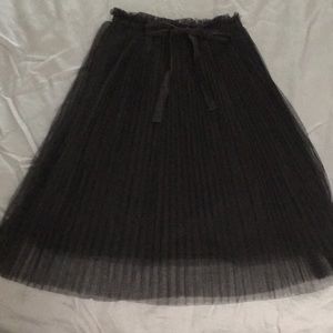 Black accordion pleated skirt